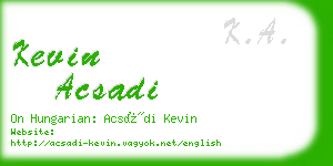 kevin acsadi business card